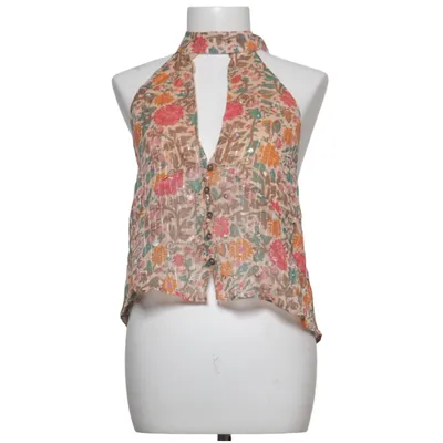 Halter neck top (Beige, Multicolored) from Pull & Bear Polyester, Viscose