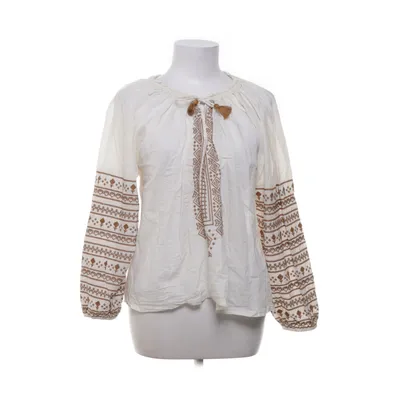 Blouse (White, Brown) from Maison Hotel Cotton