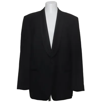 Smoking blazer (Zwart) van Masterhand Viscose, Wol