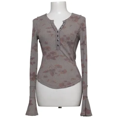 Henley shirt (Grijs, Meerkleurig) van Free People Elastaan, Polyester