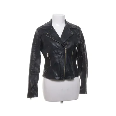 Bikerjack (Zwart) van Miss Selfridge Petites Polyester, Polyurethaan, Viscose