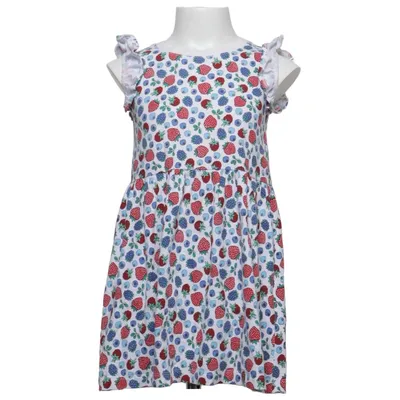 Klänning (Vit, Blå, Röd, Flerfärgad) från Villervalla Elastan, Ekologisk bomull