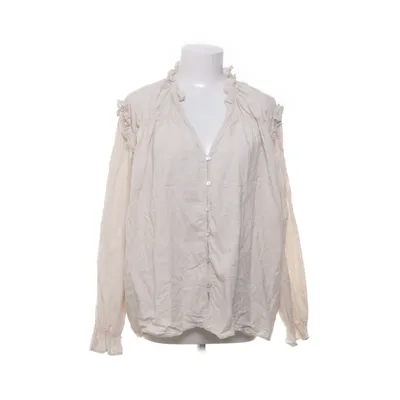 Blouse (Beige, Wit) van H&M Premium Quality Linnen, Katoen
