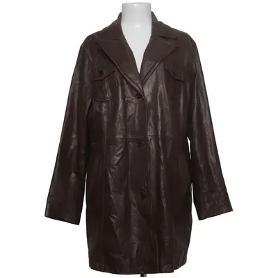 Leather coat (Brown) from Maria Bellesi Leather, Polyester