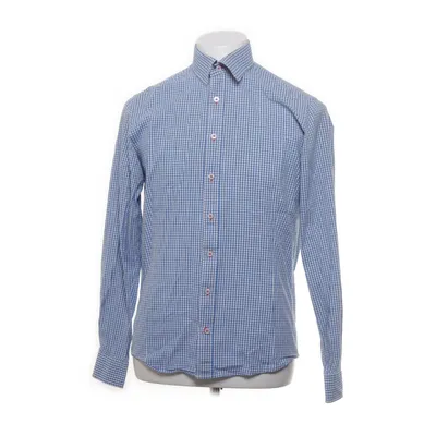 Buttondown-skjorta (Blå, Vit) från Dressmann Premium Collection Bomull, Elastan