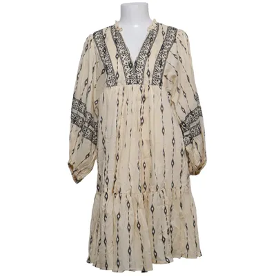 Långklänning (Beige, Svart) från Indiska Bomull, Återvunnen polyester