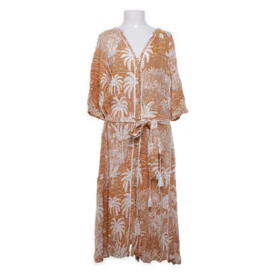 Dress (Brown, White, Multicolored, Yellow, Orange) from Desmond & Dempsey x H&M Linen, Viscose