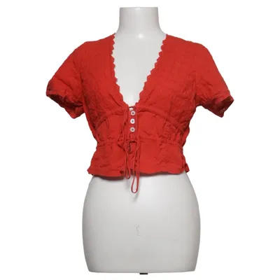 Wrap blouse (Red) from Free People Cotton, Linen