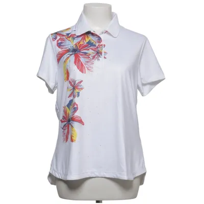 Polo shirt (White, Multicolored) from Daily Sports Elastane, Polyester