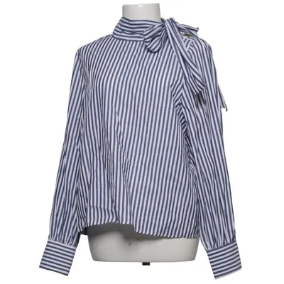 Schluppenbluse (Blau, Weiß) von Sézane Bio-Baumwolle