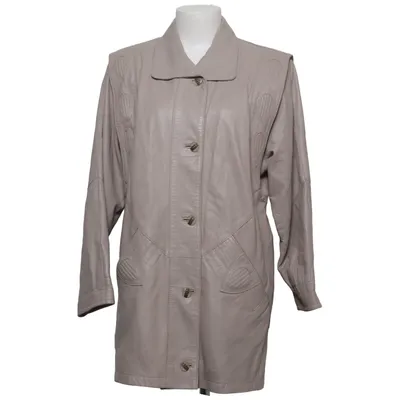 Leather coat (Beige) from Gazelli Creation Leather, Polyester