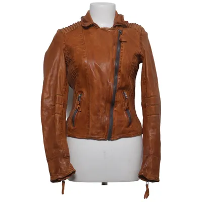 Bikerjacka (Brun) från Freaky Nation Bomull, Skinn, Polyester