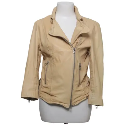 Biker jacket (Beige) from Ibana Leather, Polyester