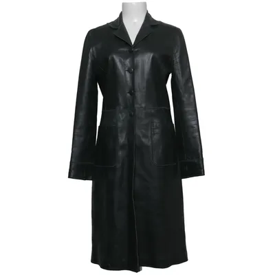 Leather coat (Gray) from Gianfranco Ferré Acetate, Cupro, Leather, Wool
