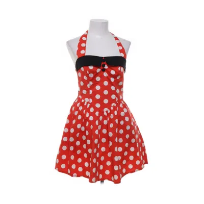 Halterneckklänning (Röd, Vit) från Hell Bunny Bomull, Elastan