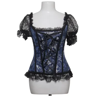 Corset (Blue, Black) from Vaacodor Cotton, Elastane, Polyester
