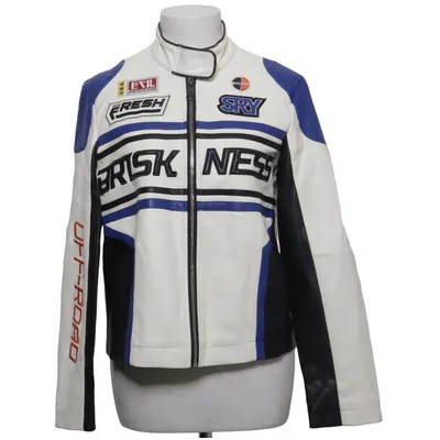 Blouson de moto (Blanc, Bleu, Noir) de Bershka Polyamide