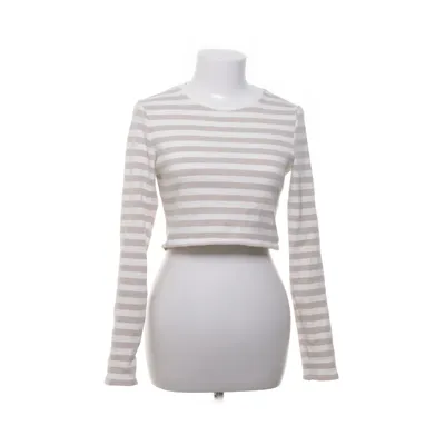 Långärmad t-shirt (Beige, Vit) från Gina Tricot Bomull, Elastan