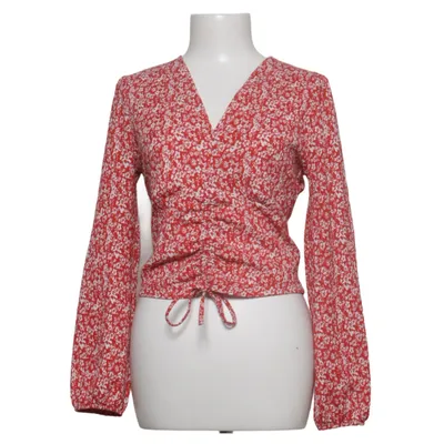 Wrap blouse (Red, White) from About You Elastane, Polyester
