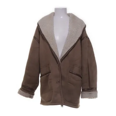 Shearlingjakke (Brun, Beige) fra Topshop Polyester, Polyurethan, Viscose