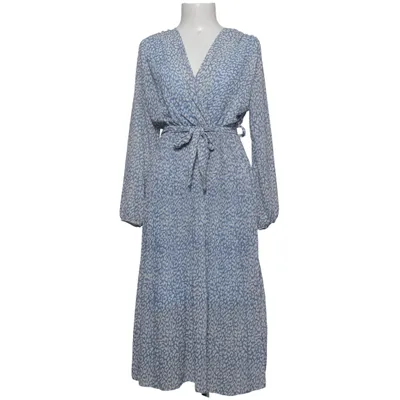 Robe longue (Bleu, Blanc) de Senes Polyester, Viscose