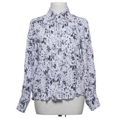 Blouse (Wit, Zwart) van Voyelles Katoen, Viscose