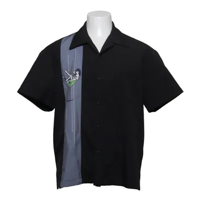 Kortärmad skjorta (Svart, Grå) från Steady Polyester