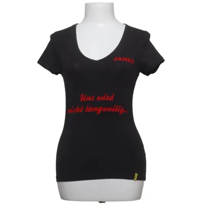 T-shirt (Zwart) van Blind Date Casual Katoen, Elastaan