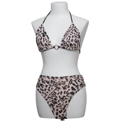 Bikini (Beige, Zwart, Bruin) van Shein Elastaan, Polyester