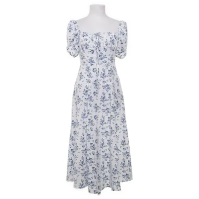 Maxi dress (White, Blue) from Shein Polyester