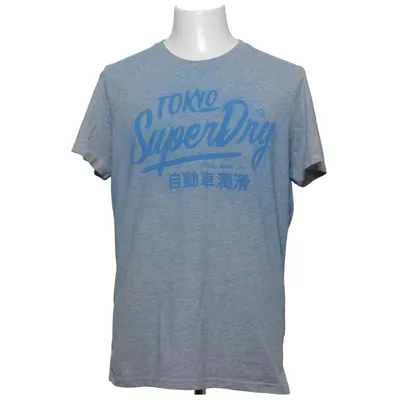 T-shirt (Gray, Blue) from Superdry Cotton, Polyester