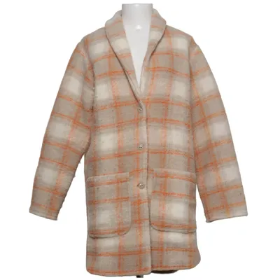 Manteau (Beige, Orange) de Woolrich Polyester, Laine