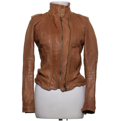 Leather jacket (Brown) from Bershka Leather