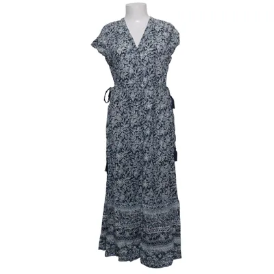 Maxi jurk (Blauw, Wit, Meerkleurig) van Indiska Katoen