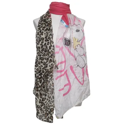 Shawl (Pink, White, Multicolored) from CODELLO x PEANUTS Cotton, Silk, Viscose