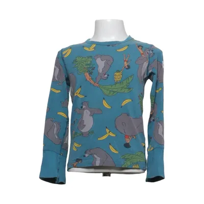 Langærmet t-shirt (Blå, Flerfarvet) fra Disney x Polarn O. Pyret Elastan, Økologisk bomuld
