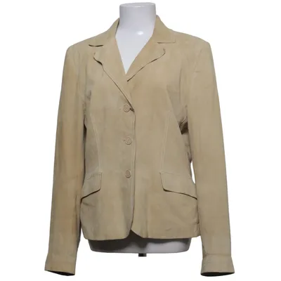 Læderblazer (Beige) fra Steven Ashford Polyester, Viscose