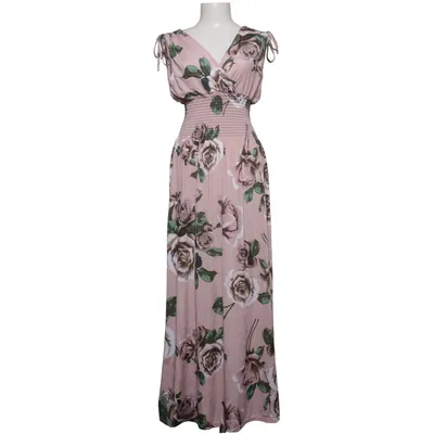 Maxi dress (Pink, Green, Multicolored) from Defox Elastane, Polyamide