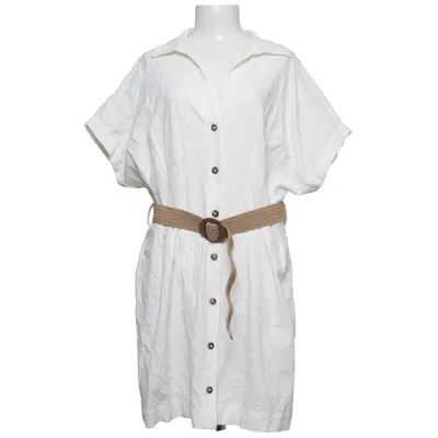 Shirt dress (White) from H&M Premium Quality Cotton, Linen