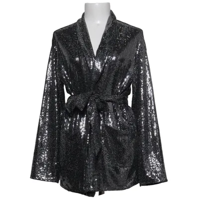 Wikkelvest (Zilver, Zwart) van Bershka Special Edition Elastaan, Metallvezel, Polyamide