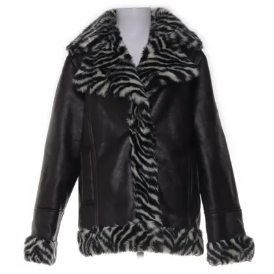 Shearling jacket (Brown, Black, White) from Miss Selfridge Acrylic, Polyester, Polyurethane