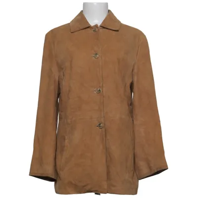 Leren jas (Beige) van Big L Leer, Polyester