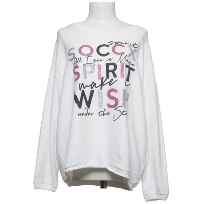 Sweater (White, Multicolored) from Soccx Elastane, Polyester, Viscose