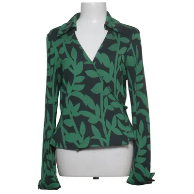 Wrap blouse (Green, Black) from Diane von Furstenberg Vintage Silk