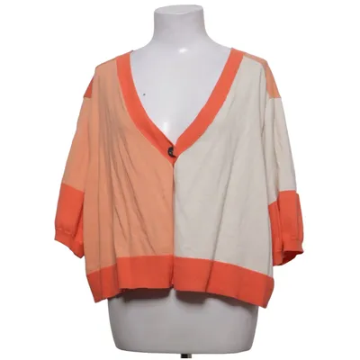 Strickjacke (Orange, Weiß) von Ulla Popken Baumwolle
