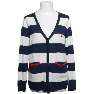 Cardigan (Blue, White) from Strandfein Cashmere, Polyamide, Polyester, Viscose