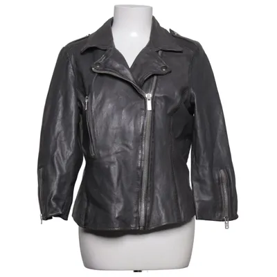 Biker jacket (Gray) from Transmission Leather, Polyester