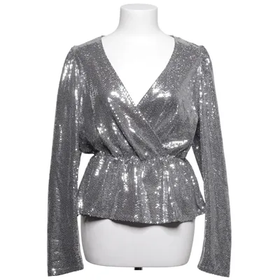 Peplumtopp (Silverfärgad) från Gina Tricot Elastan, Metallfiber, Polyester