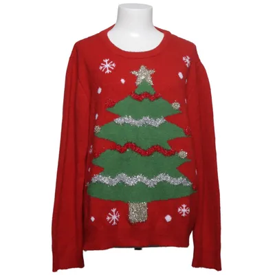 Julesweater (Rød, Grøn, Sølv) fra Manguun Akryl, Elastan, Polyamid
