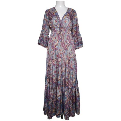 Maxi jurk (Geel, Blauw, Rood) van Donna Fashion Zijde
